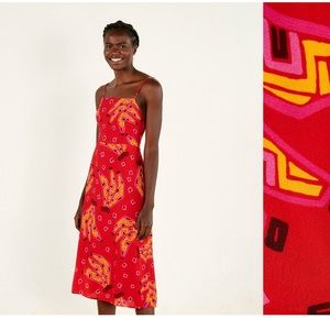 Farm Rio Red Bananas Midi Dress